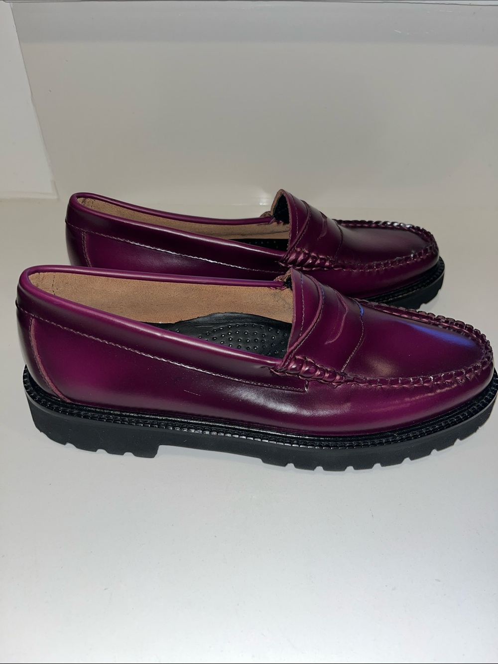 NWOT G.H. Bass Originals Weejuns Whitney Candy Lug Loafers In Plum Womens US 8 - Picture 7 of 16
